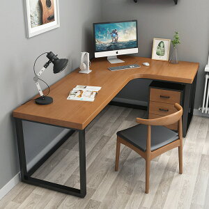 實木電腦桌 書房型冩字書桌 辦公室轉角職員辦公桌