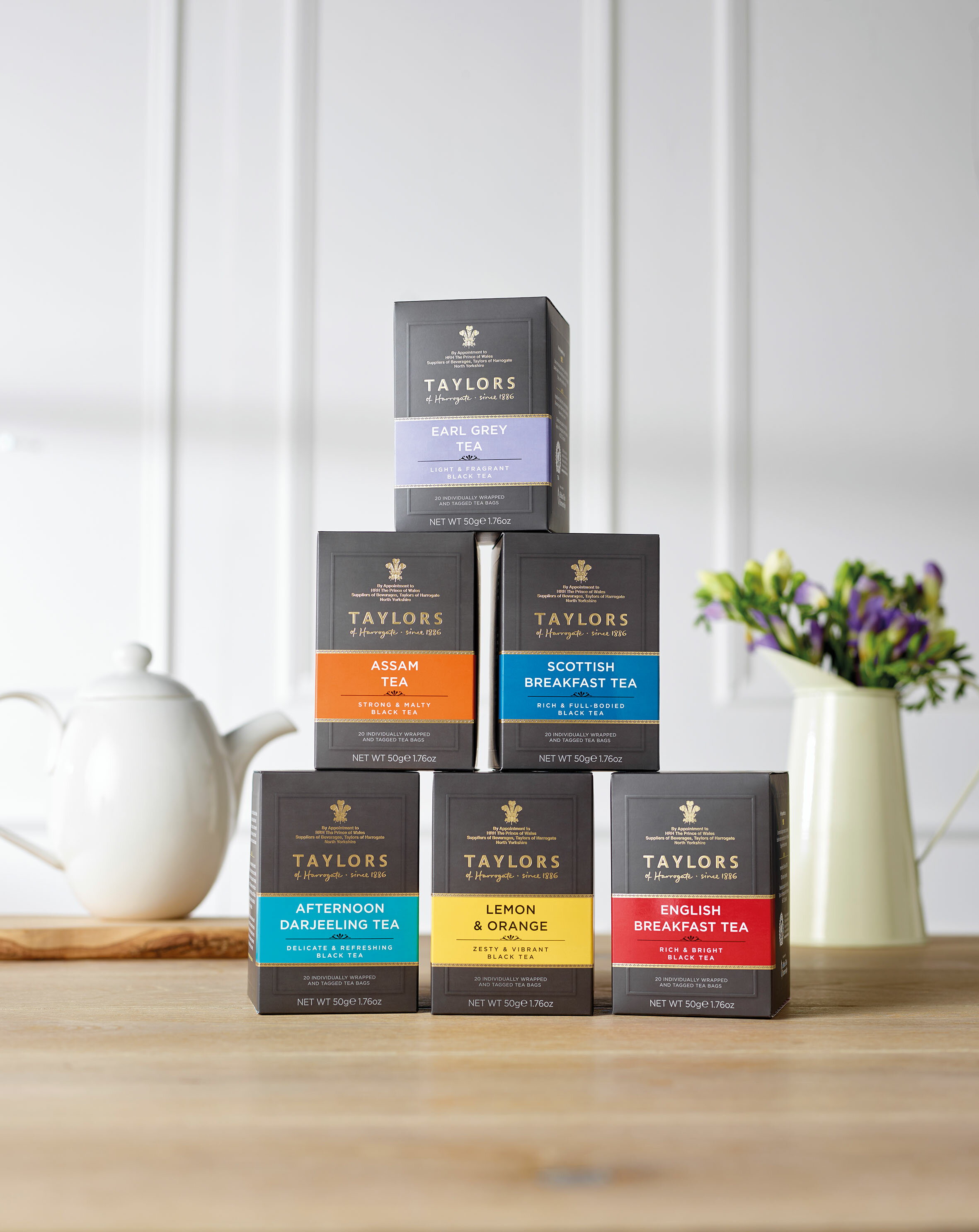 英國 Taylors 皇家伯爵綠茶  - 皇家茶包系列- 20入/盒;  Green Tea Earl Grey 綠茶 8