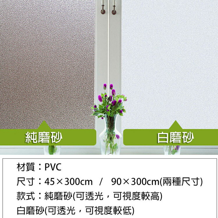 《限宅配》霧面磨砂靜電玻璃貼 S151 可重覆貼 隱私防窺防曬 浴室窗戶貼膜 5