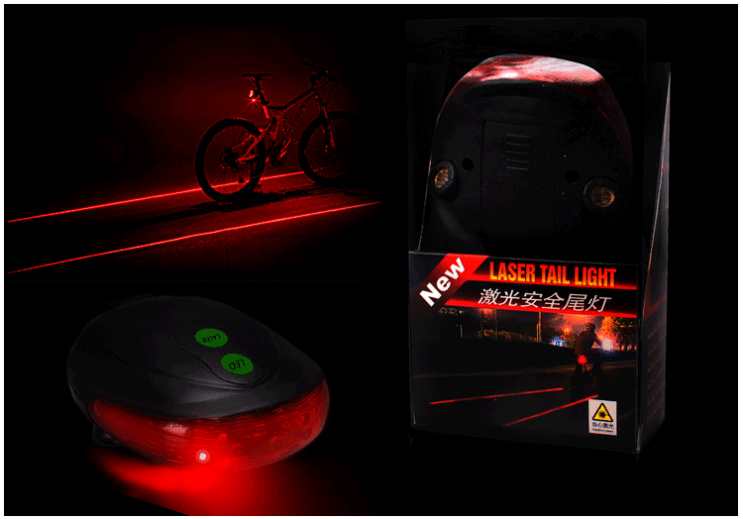 【珍愛頌】B039 LED安全激光尾燈 內附2顆電池 雙平行線款 雷射光 自行車 單車 安全燈 雙線尾扣