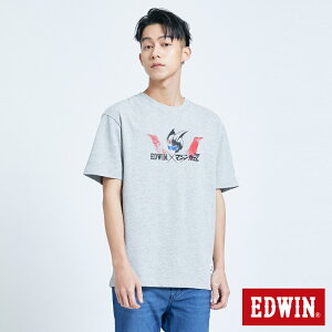 待改造 EDWIN X 無敵鐵金剛 MZ駕駛員 短袖T恤-男款 淺灰色