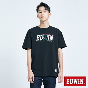 EDWIN X 無敵鐵金剛 MZ聯名LOGO 短袖T恤-男款 黑色