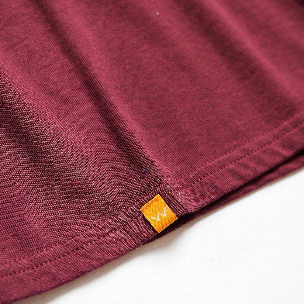 EDWIN 橘標 職人排版LOGO長袖T恤-男款 朱紅色 5