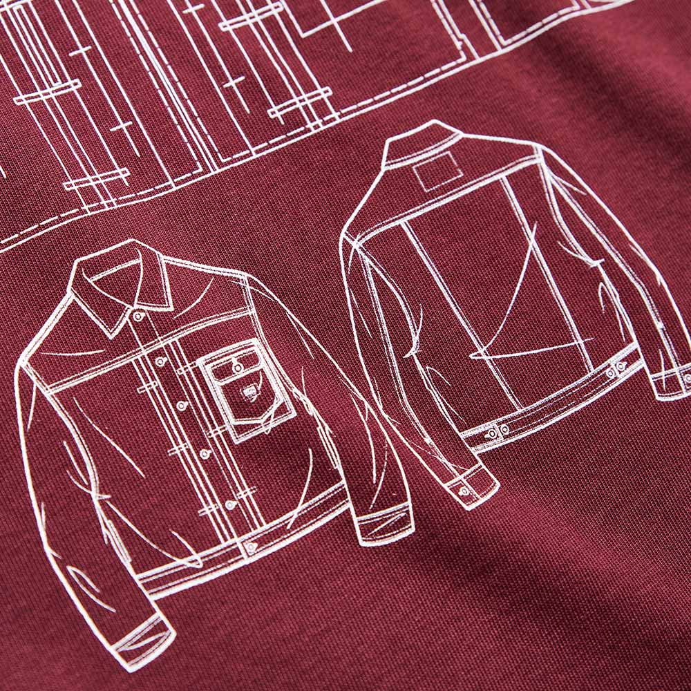 EDWIN 橘標 職人排版LOGO長袖T恤-男款 朱紅色 9