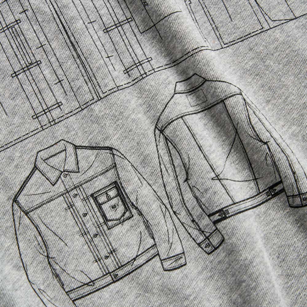 EDWIN 橘標 職人排版LOGO長袖T恤-男款 麻灰色 3