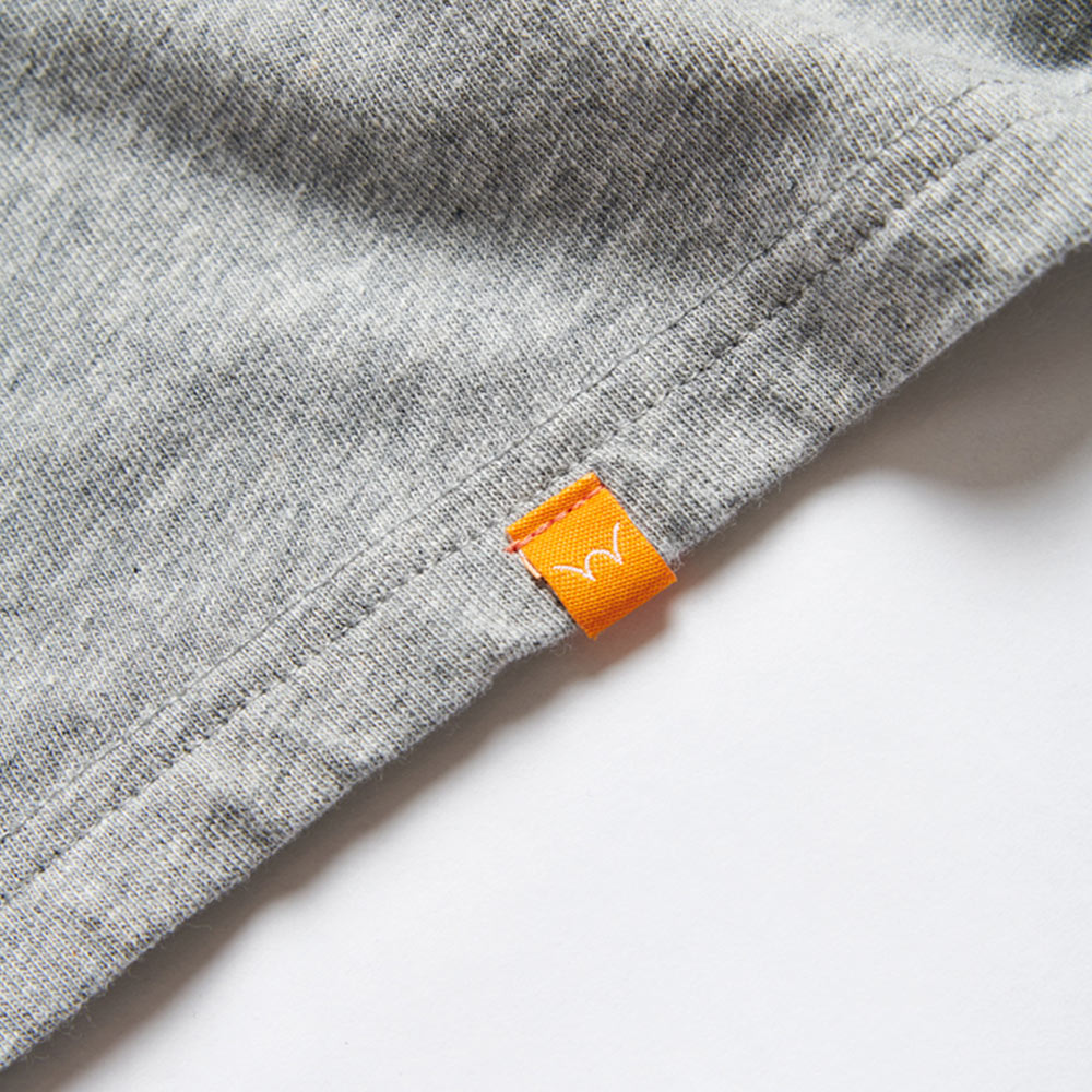 EDWIN 橘標 職人排版LOGO長袖T恤-男款 麻灰色 4