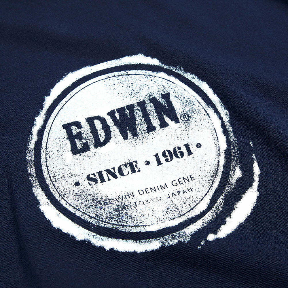 EDWIN 男款 橘標 圓形LOGO短袖T恤 (丈青色) 3