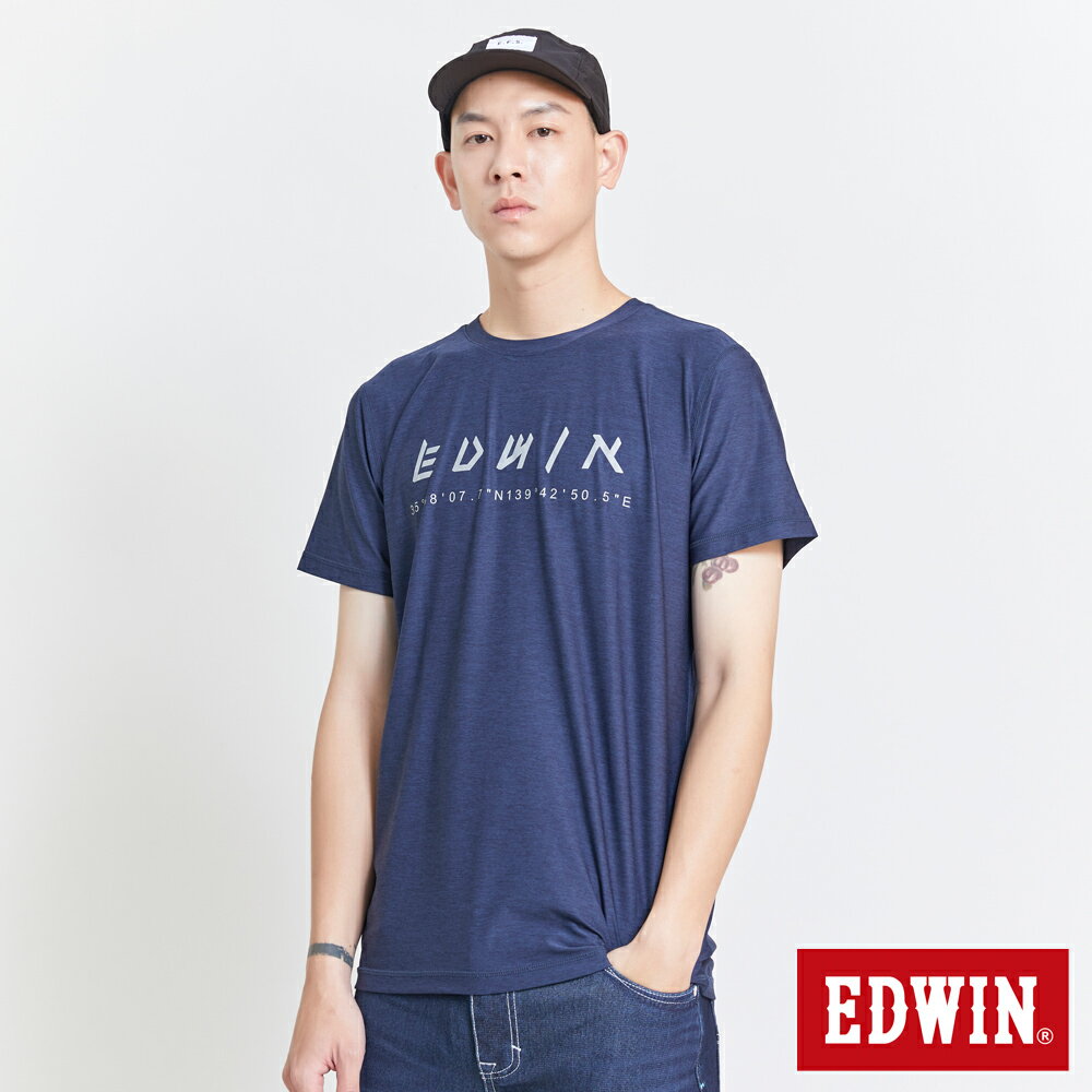 EDWIN EFS吸濕排汗反光短袖T恤-男款 丈青色 #滿2件享折扣