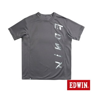 EDWIN 機能剪接迷彩短袖T恤-男款 灰色