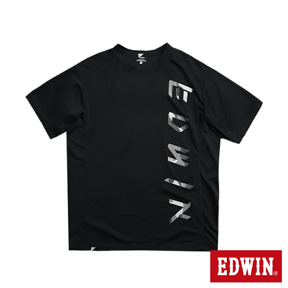 EDWIN 機能剪接迷彩短袖T恤-男款 黑色 #丹寧服飾特惠