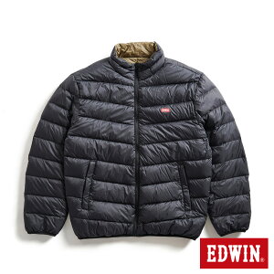 EDWIN 超輕量可收納雙面穿羽絨外套-男款 黑色 #換季購優惠