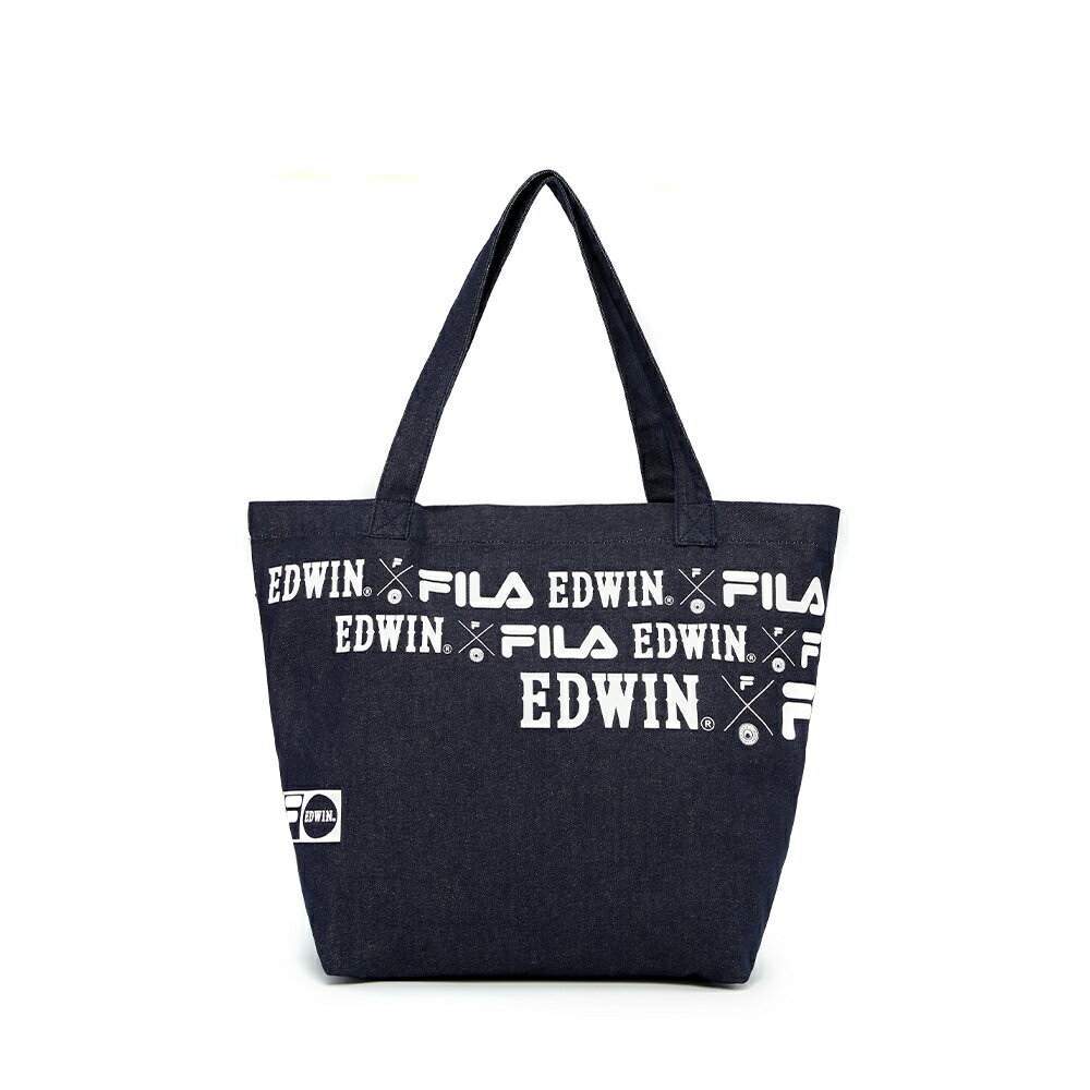 EDWIN x FILA 聯名系列 經典主義丹寧托特包  原藍磨 1
