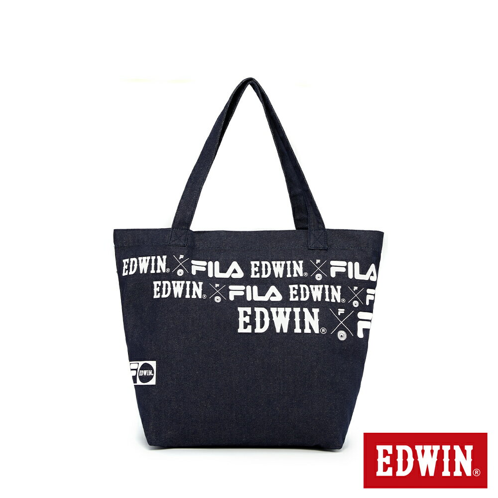 EDWIN x FILA 聯名系列 經典主義丹寧托特包  原藍磨 0