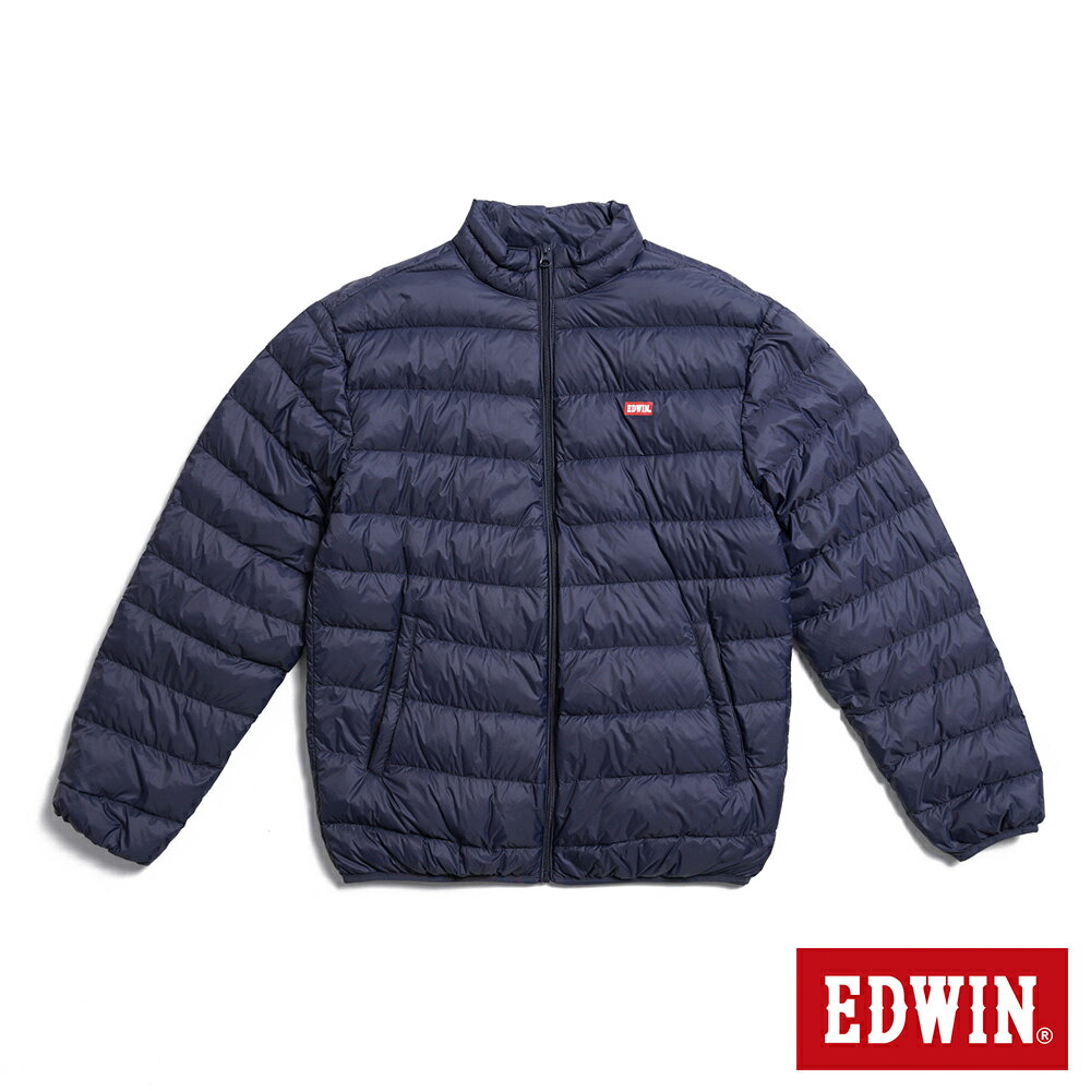 EDWIN 網路獨家↘超輕量可收納羽絨外套-男款 丈青色 #丹寧服飾特惠