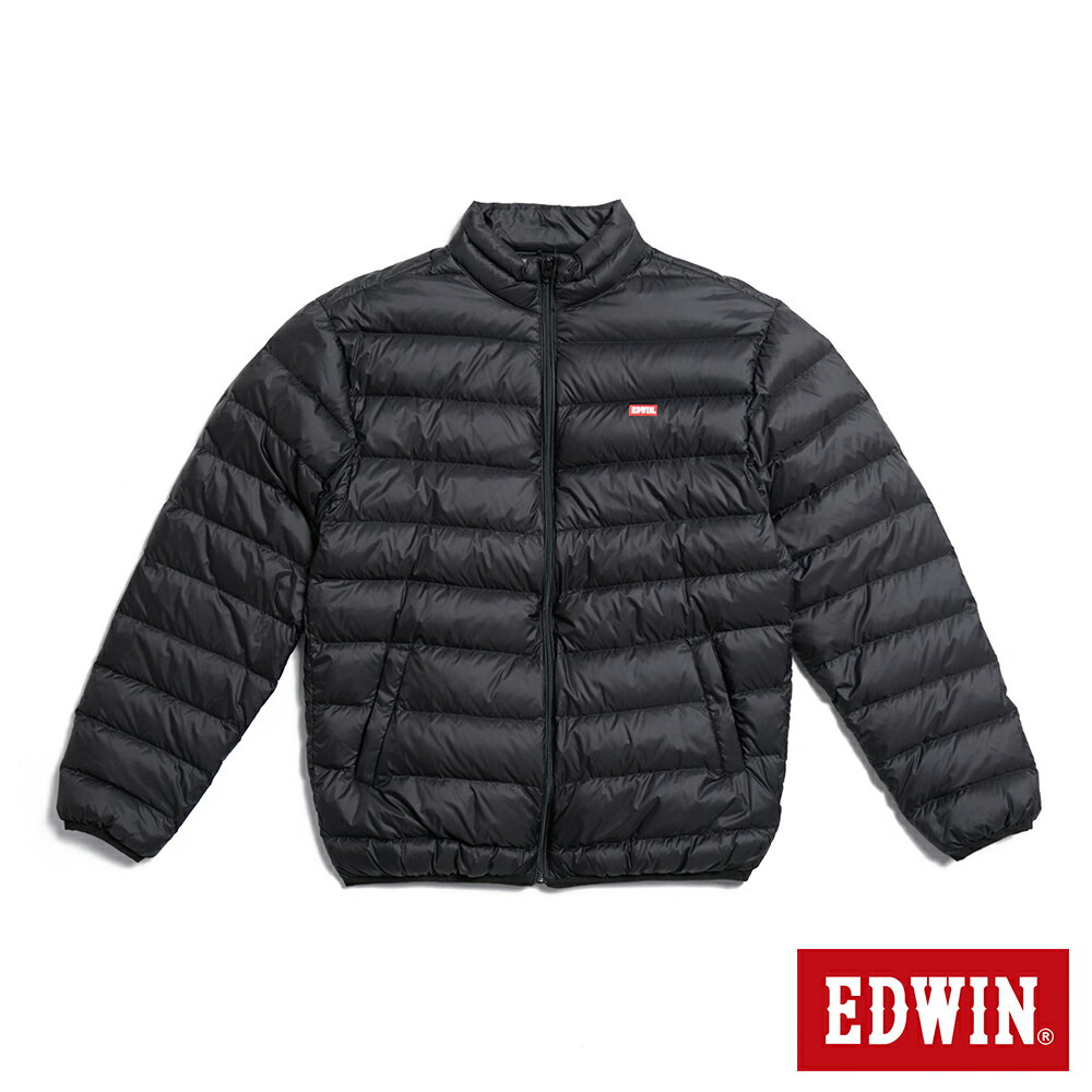 EDWIN 網路獨家↘超輕量可收納羽絨外套-男款 黑色 #丹寧服飾特惠