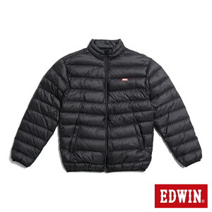 EDWIN 網路獨家↘超輕量可收納羽絨外套-男款 黑色 #夏日沁涼衣著