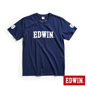 EDWIN LOGO貼布繡短袖T恤-男款 丈青色