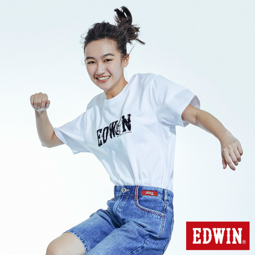 EDWIN EDGE搖滾LOGO短袖T恤-男款 白色 #滿2件享折扣