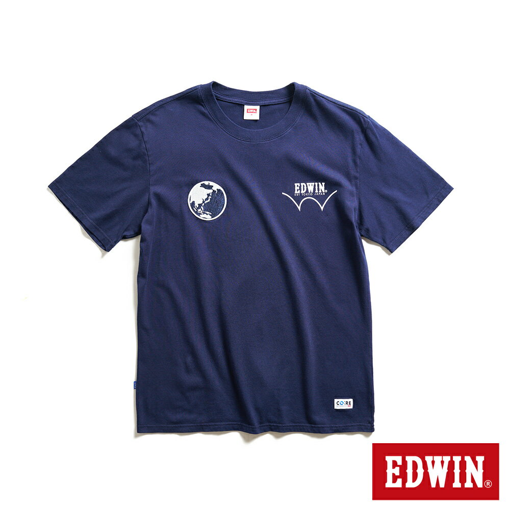 EDWIN CORE再生系列 地球LOGO短袖T恤-男款 丈青色 #滿2件享折扣