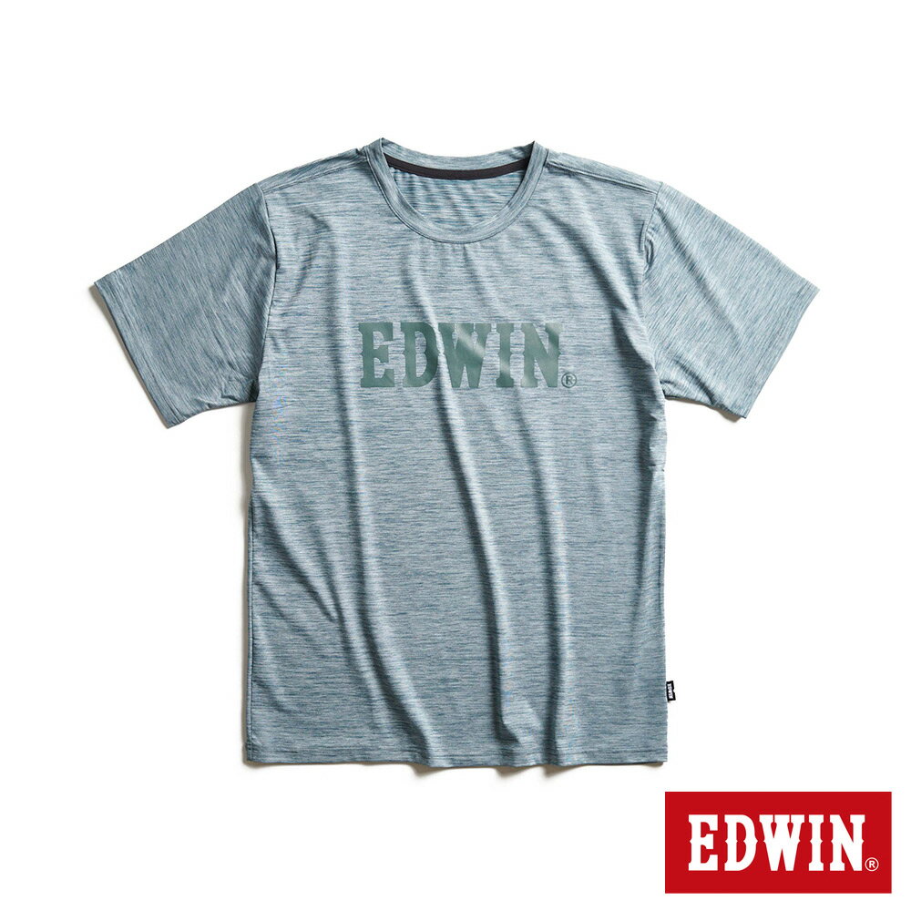 EDWIN 涼感圓領短袖T恤-男款 灰藍色 #503生日慶