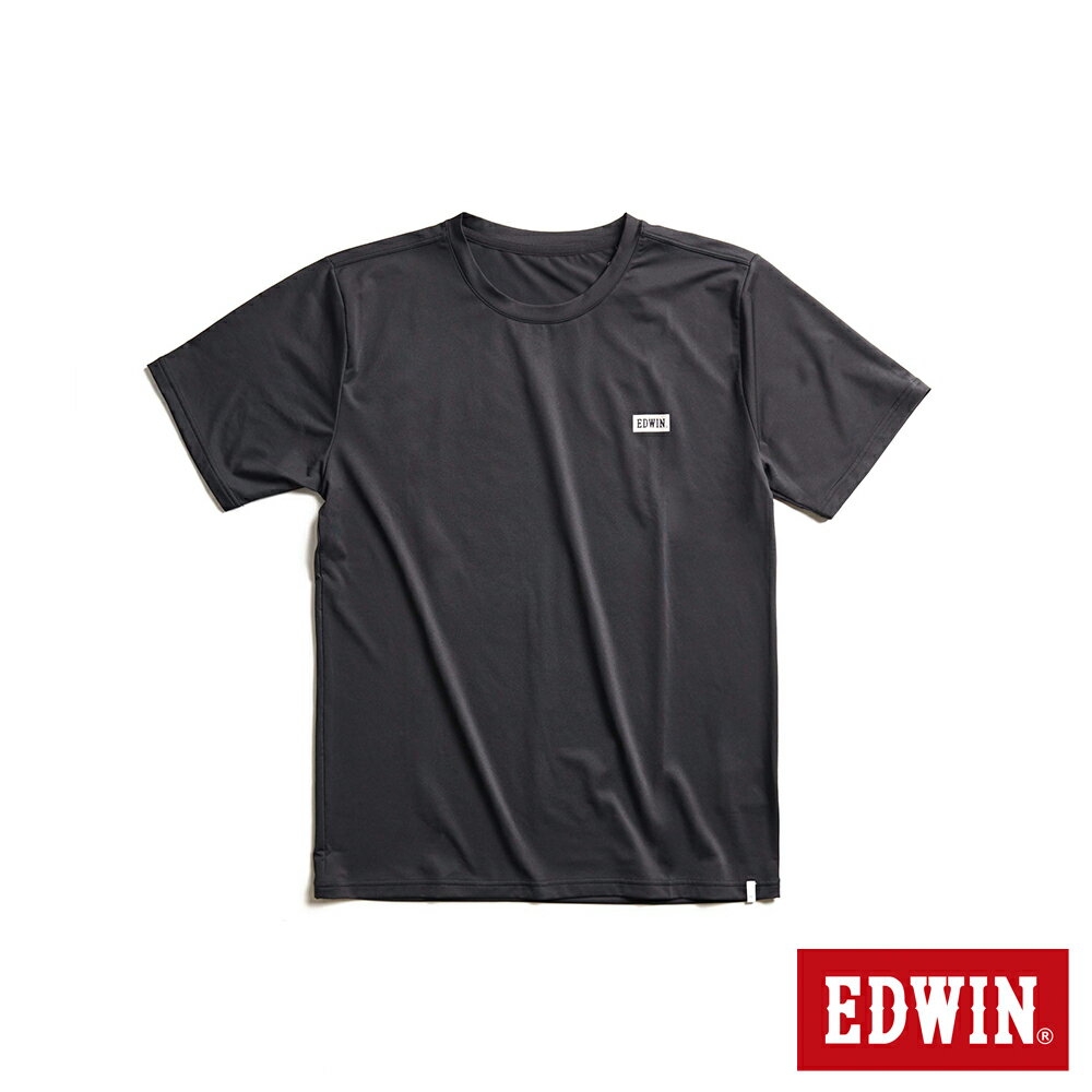 EDWIN 涼感圓領短袖T恤-男款 黑色