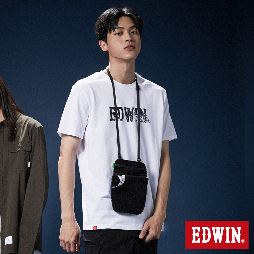 EDWIN 男女款 手繪立扣LOGO短袖T恤 (白色)