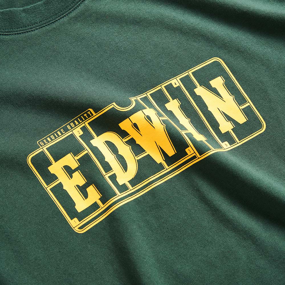 EDWIN 男女款 模型LOGO短袖T恤 (墨綠色) 4