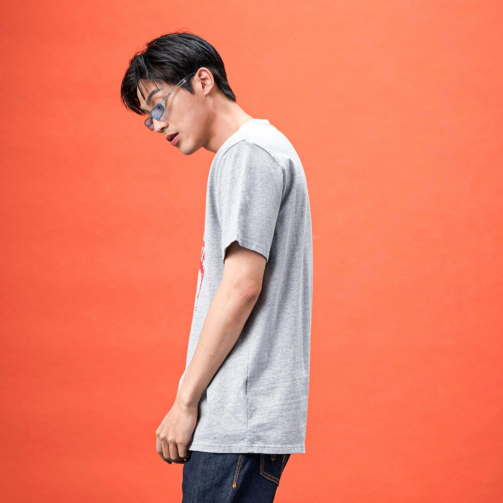 EDWIN 男女款 狼嚎EDWIN短袖T恤 (麻灰色) 2