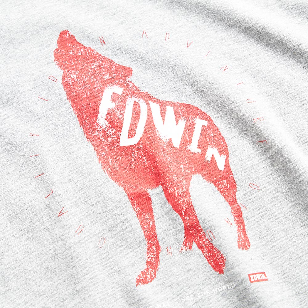EDWIN 男女款 狼嚎EDWIN短袖T恤 (麻灰色) 5