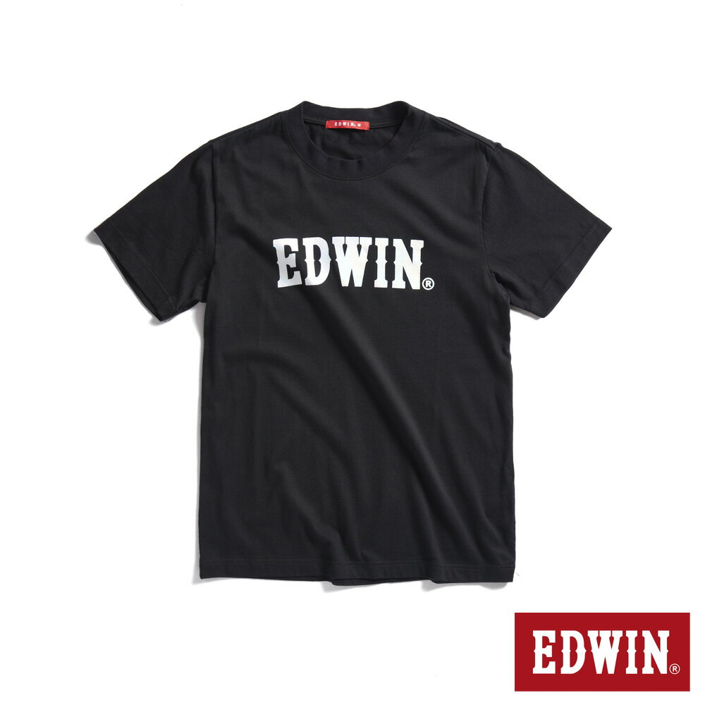 EDWIN 男款 雷射光LOGO短袖T恤 (黑色)