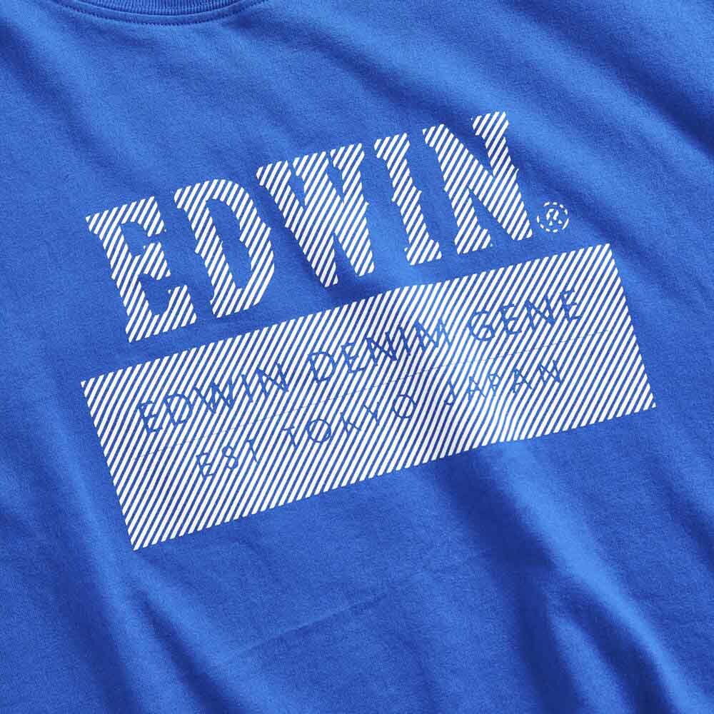 EDWIN 男款 斜紋經典LOGO短袖T恤 (灰藍色) 2