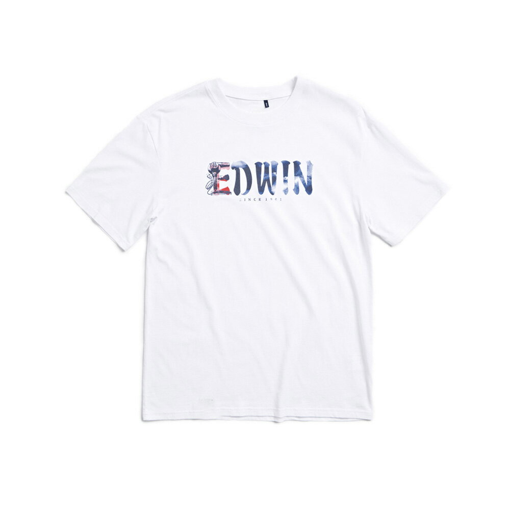 EDWIN 男款 理髮廳 吹風機LOGO短袖T恤 (白色)