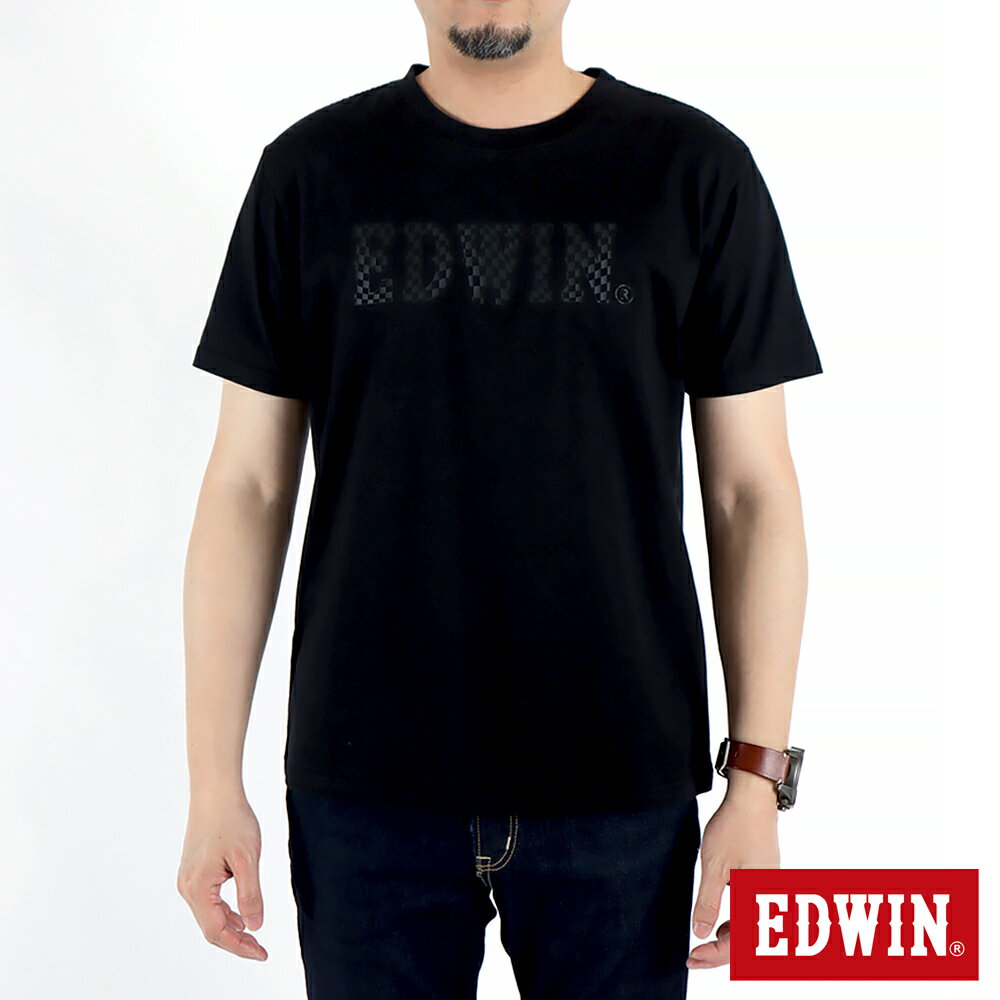 EDWIN 男款 賽車LOGO短袖T恤 (黑色)