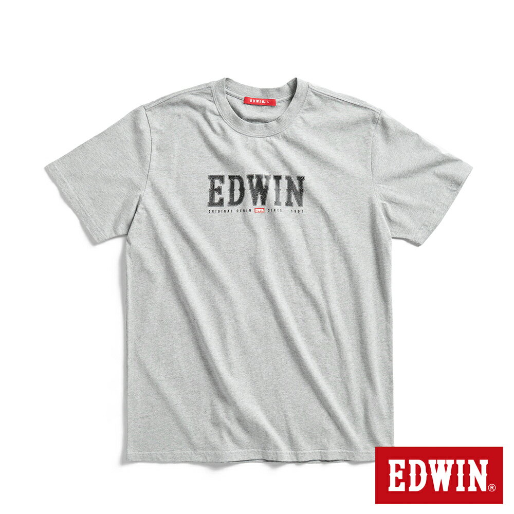 EDWIN 復古EDWIN經典短袖T恤-男款 麻灰色 #滿件享折扣