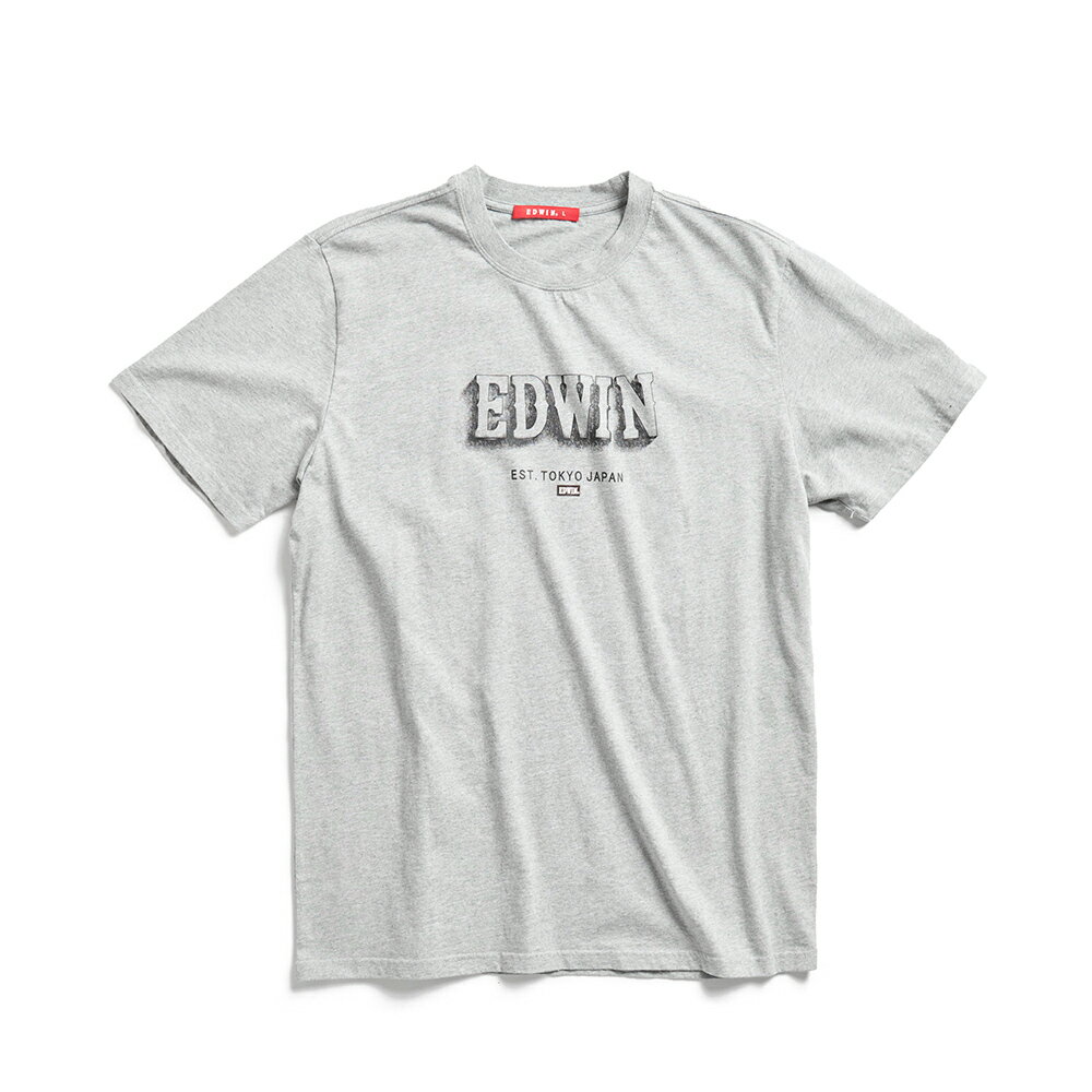 EDWIN 男款 逆光LOGO短袖T恤 (麻灰色) 1
