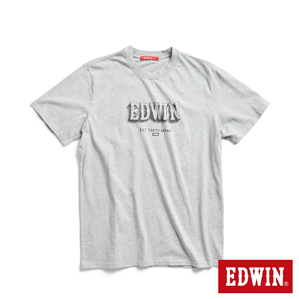 EDWIN 男款 逆光LOGO短袖T恤 (麻灰色)