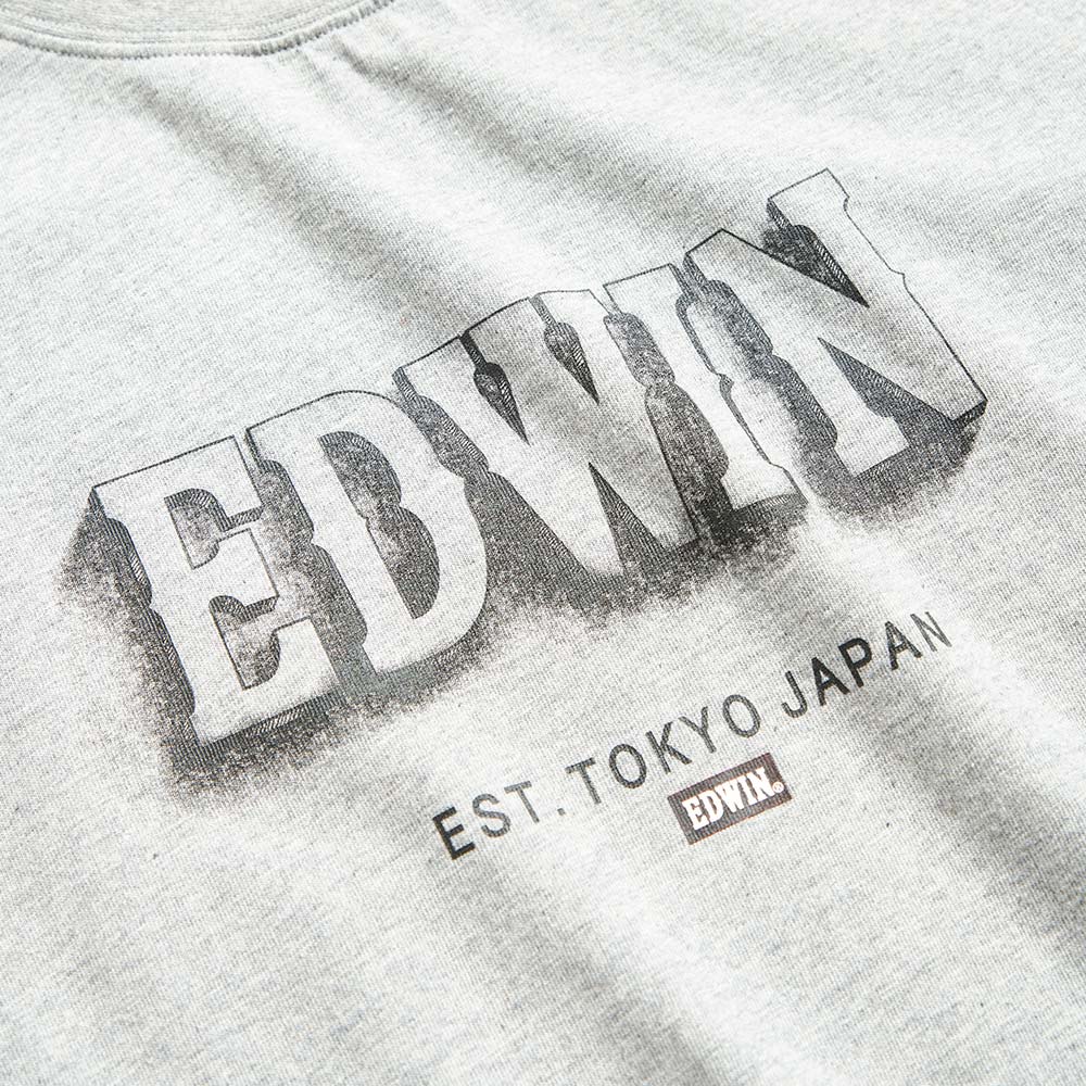 EDWIN 男款 逆光LOGO短袖T恤 (麻灰色) 3