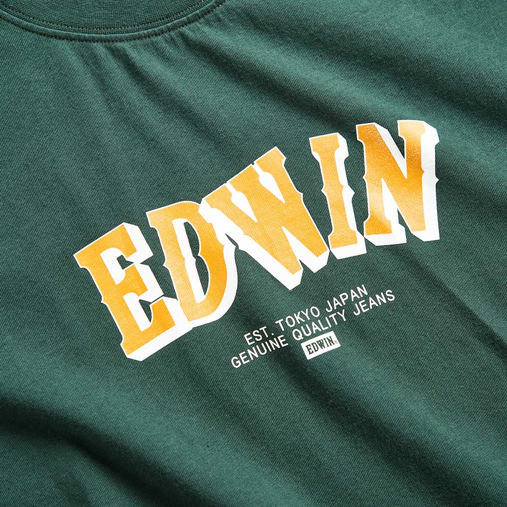 EDWIN 男款 積木LOGO短袖T恤 (墨綠色) 3
