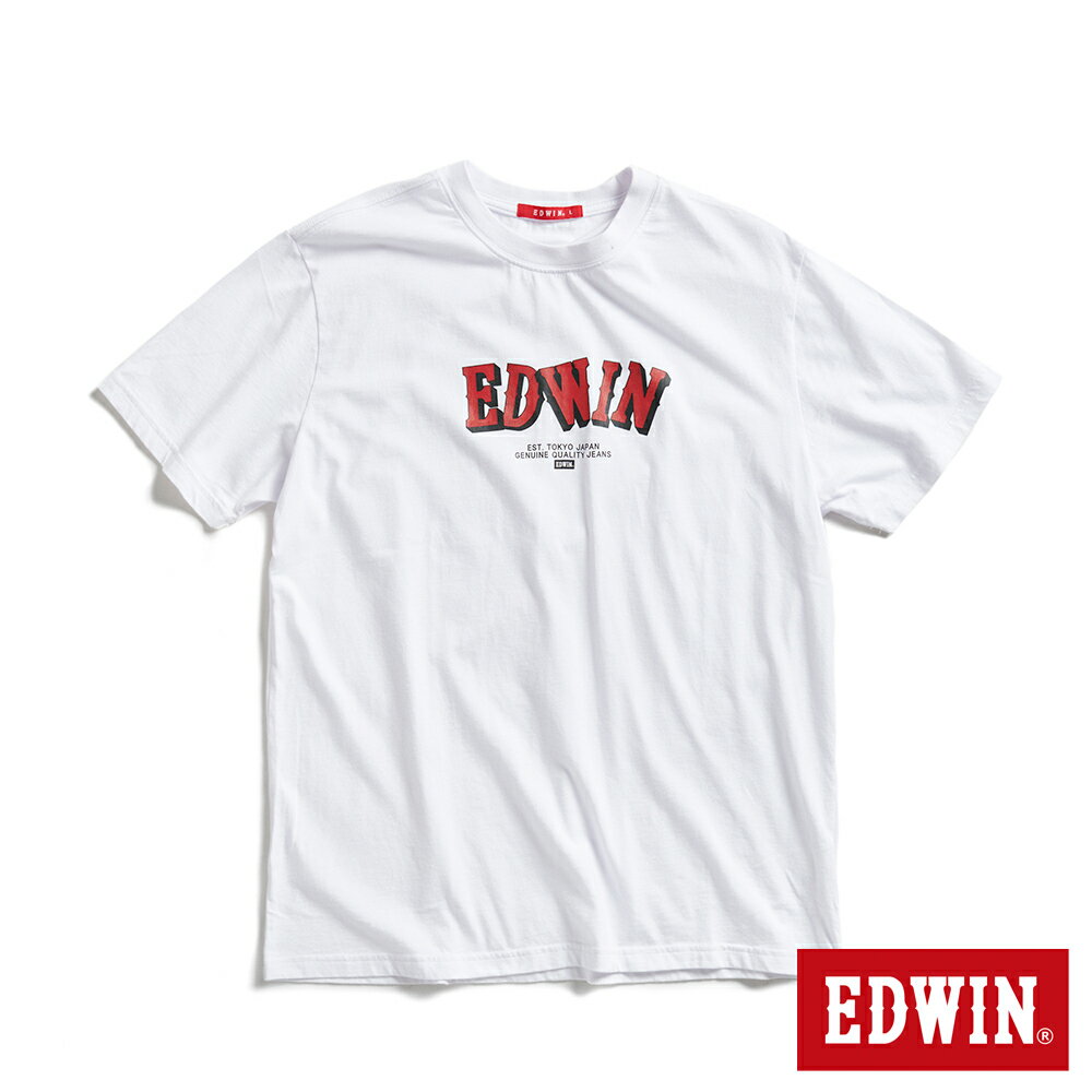 EDWIN 男款 積木LOGO短袖T恤 (白色)