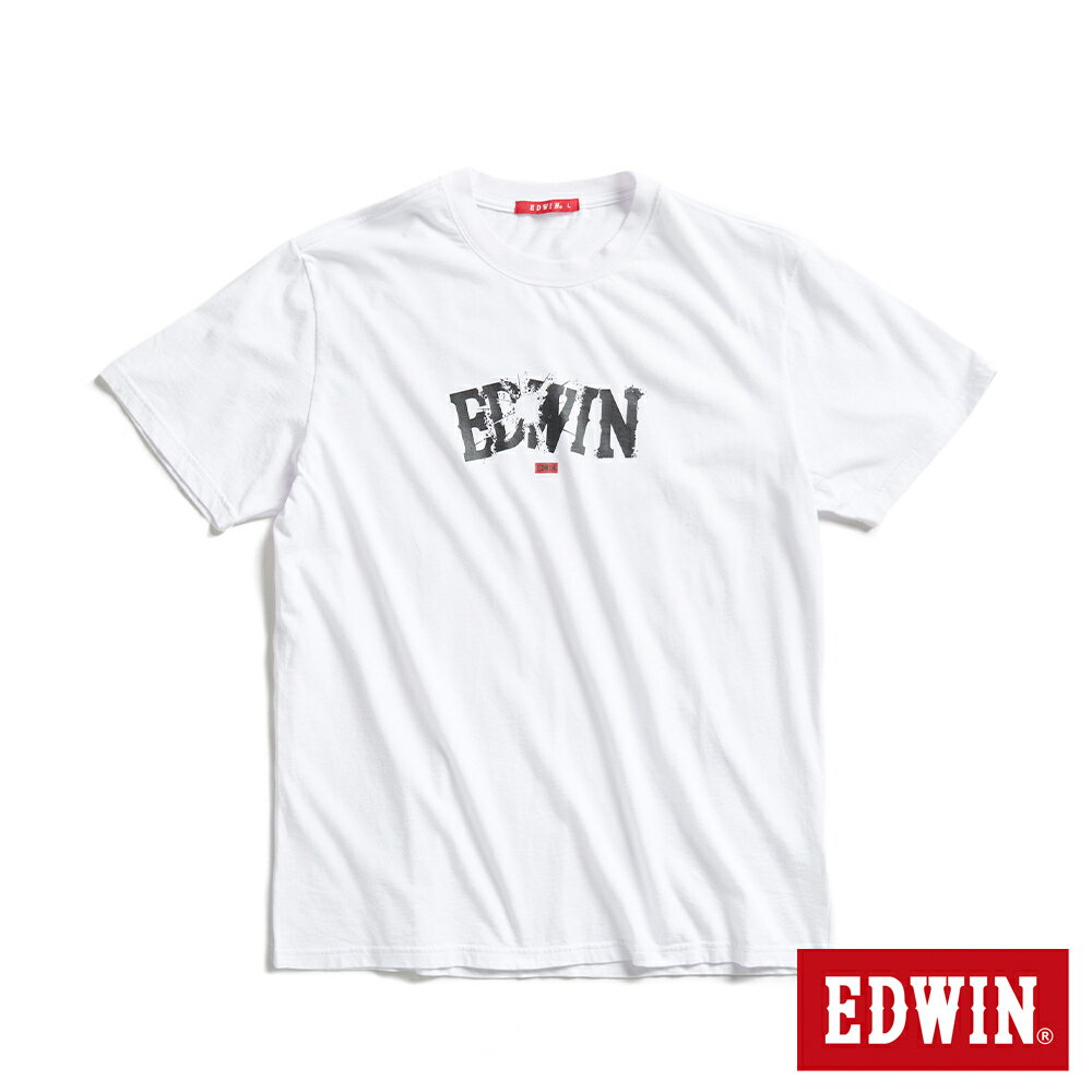 EDWIN 能量爆炸LOGO短袖T恤-男款 白色 #滿2件享折扣