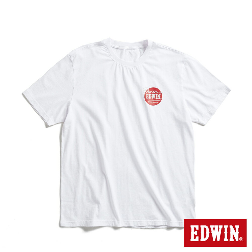 EDWIN 男款 圓標LOGO短袖T恤 (白色)