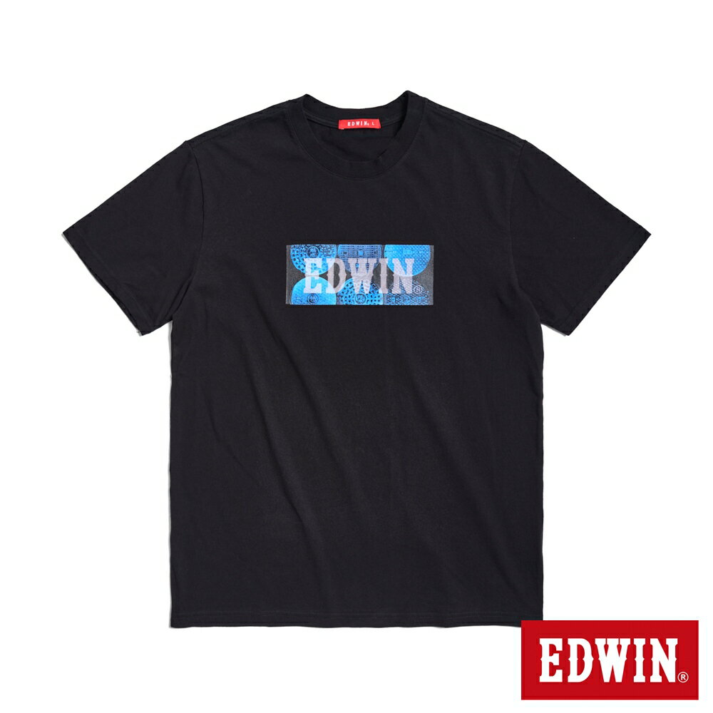 EDWIN 男款 地蓋紋LOGO短袖T恤 (黑色)
