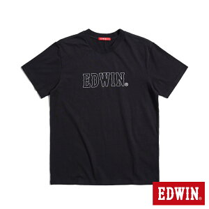 人氣復刻款↘EDWIN 3M反光LOGO短袖T恤-男款 黑色
