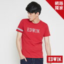 【最愛T恤專區。490均一價↘】EDWIN 幾何LOGO運動風 短袖T恤-男款 紅色