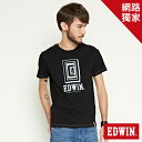 【最愛T恤專區。490均一價↘】EDWIN 延伸方框LOGO 短袖T恤-男款 黑色