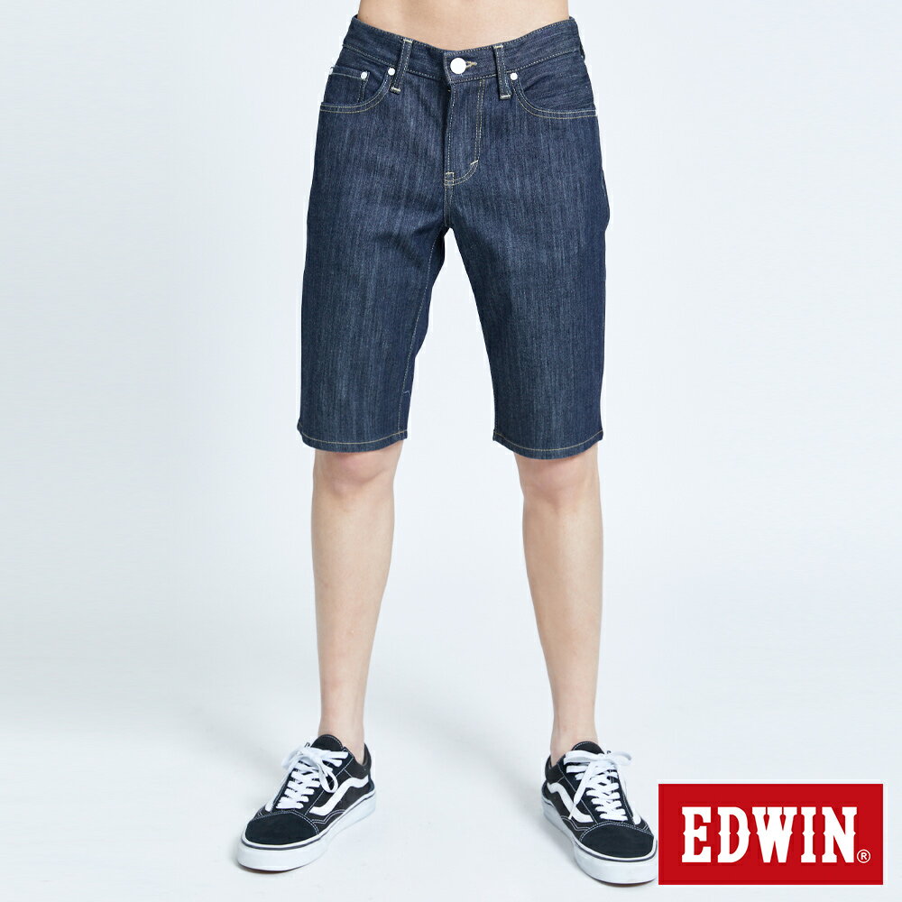 EDWIN 503 EDGE 涼感牛仔短褲-男款 原藍色 SHORTS #丹寧服飾特惠