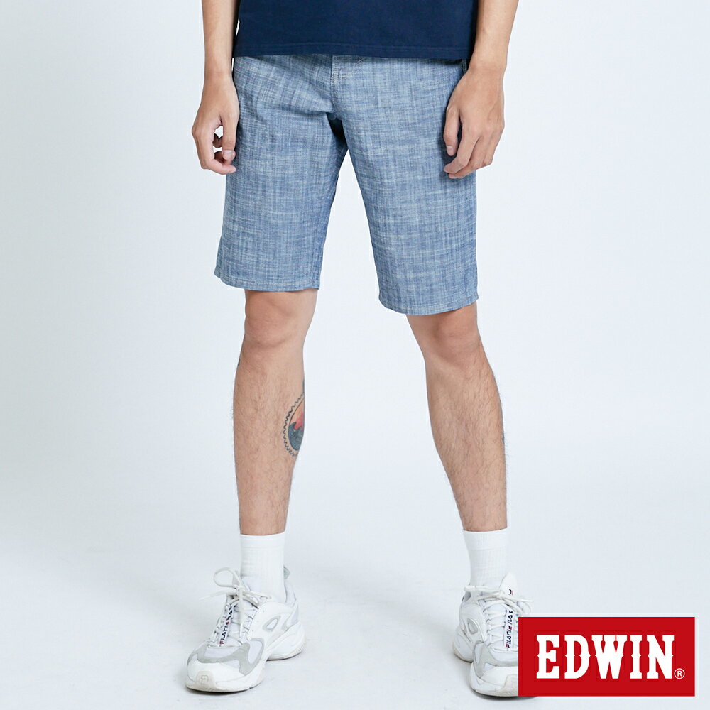 EDWIN 503 BASIC 基本五袋式 牛仔短褲-男款 原藍磨 SHORTS #丹寧服飾特惠
