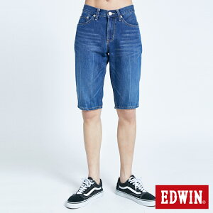 EDWIN 503 基本復古牛仔短褲-男款 中古藍 SHORTS