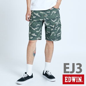 EDWIN JERSEYS迦績 EJ3 涼感 迷彩 工作短褲-男款 墨綠色 SHORTS