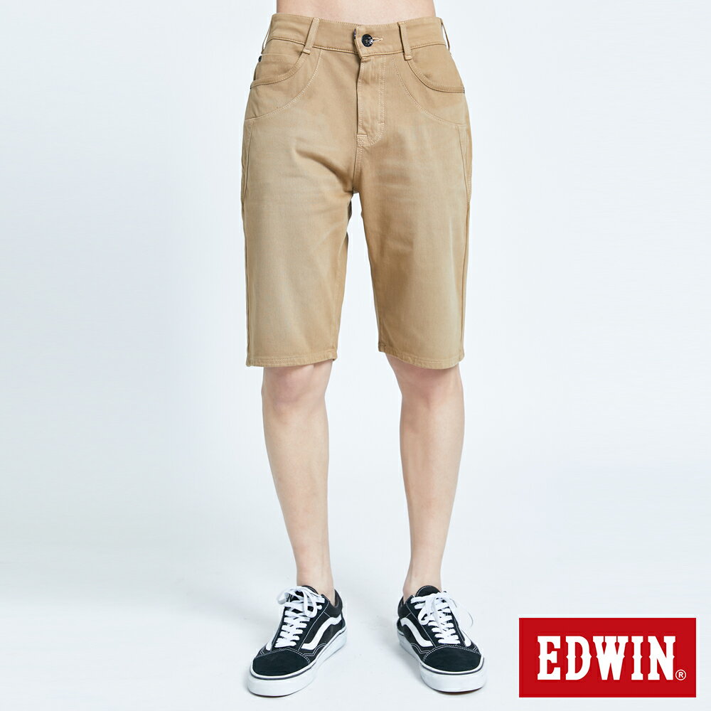 特降品↘EDWIN JERSEYS迦績 EJ3 加大碼 涼感棉寬鬆短褲-男款 灰卡其 SHORTS #滿2件享折扣